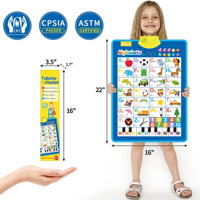 Fun Learning ABC & 123 Music Poster for Kids