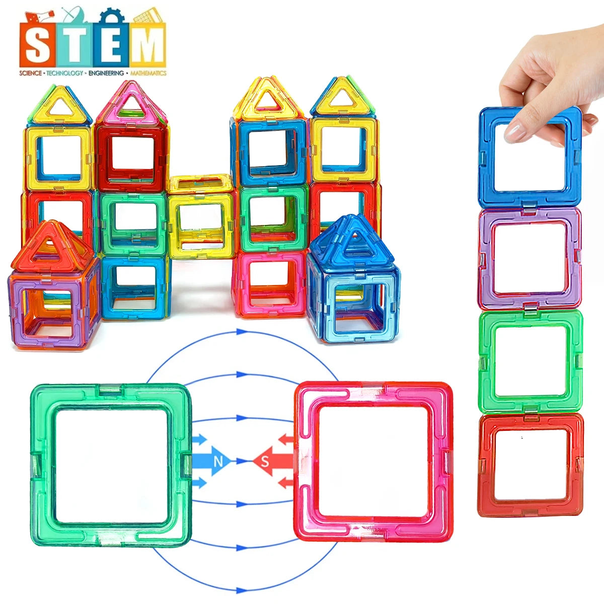 Magnetic STEM Blocks for Kids – Creative Learning Toy
